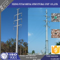 14m Galvanized Steel Utility Pole For 33kv Power Transmission Tower